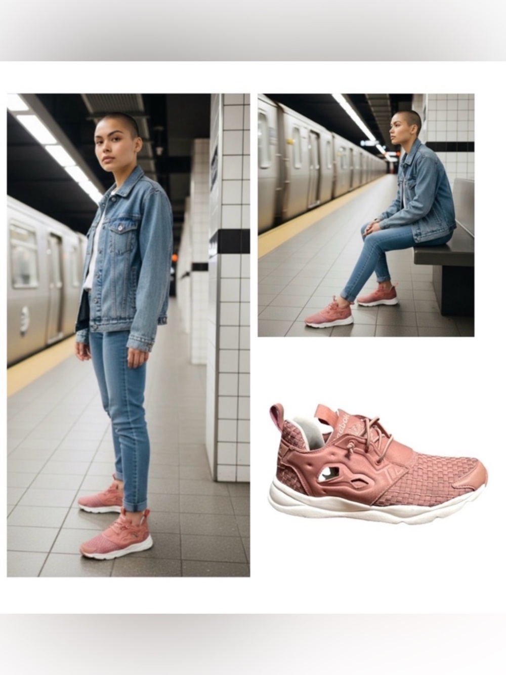 Reebok Furylite Woven Sneakers 
Rustic clay desert stone and Chalk size 7